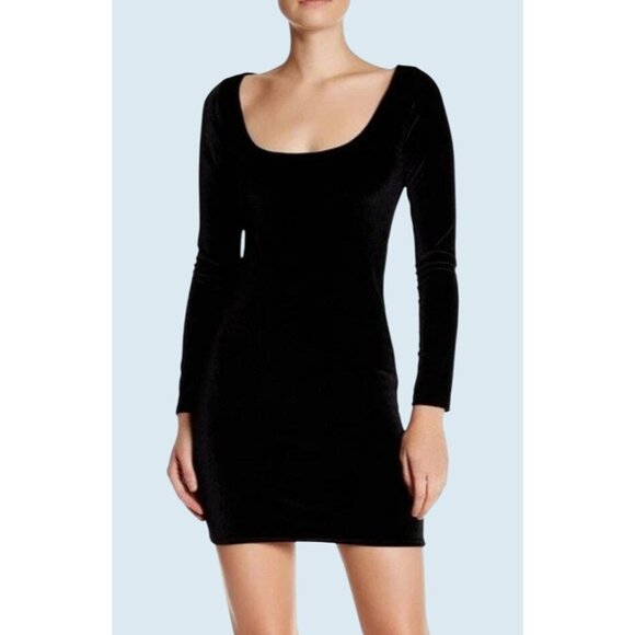 RACHEL PALLY Black Velvet Body Con Mini Dress Size Small - Picture 1 of 8